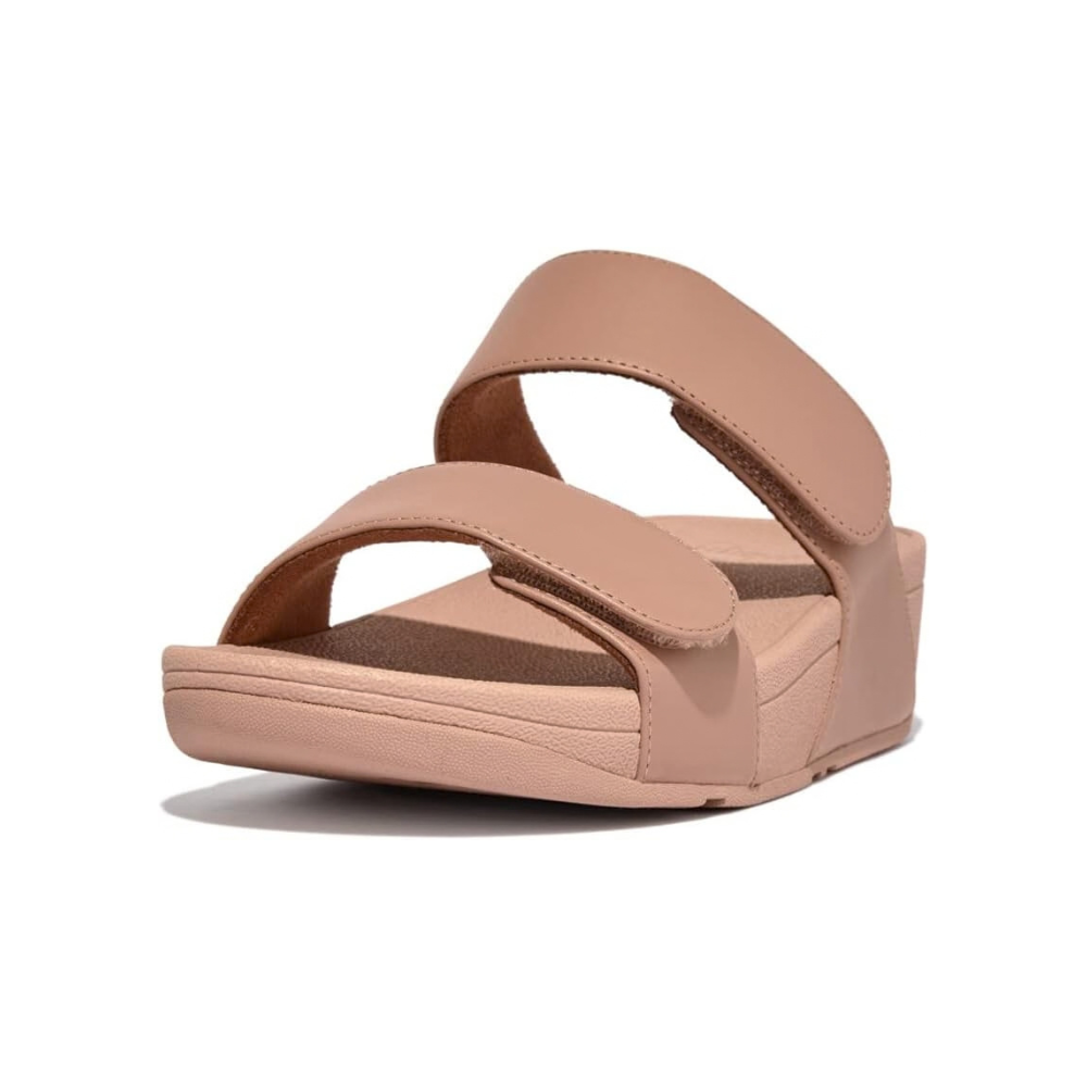 FitFlop Lulu Leather Wedge Slides - Beige