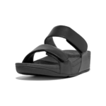 FitFlop Lulu Leather Wedge Slides Black | Truvai Select