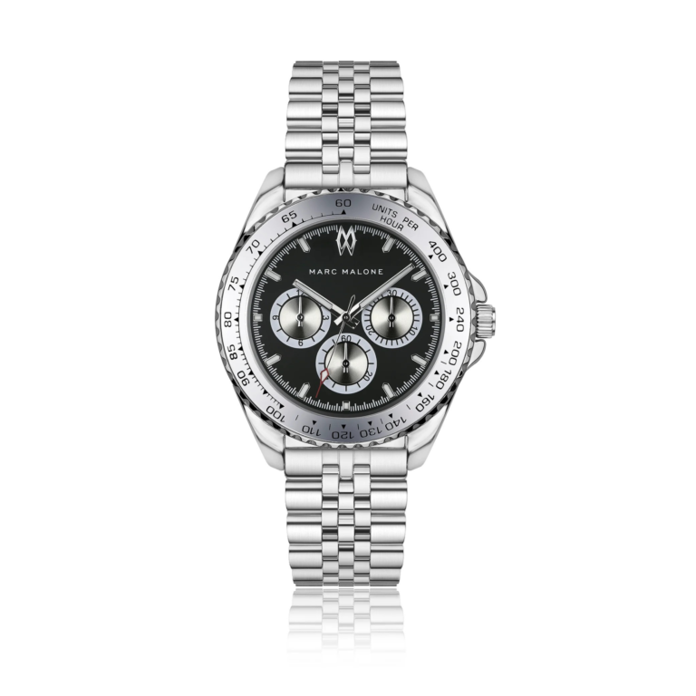 Marc Malone Men's Silver Stainless Steel Chronograph Watch (CES-6020SQ)