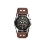 Fossil Men's 44 mm Chronograph Black Dial Brown Leather Watch