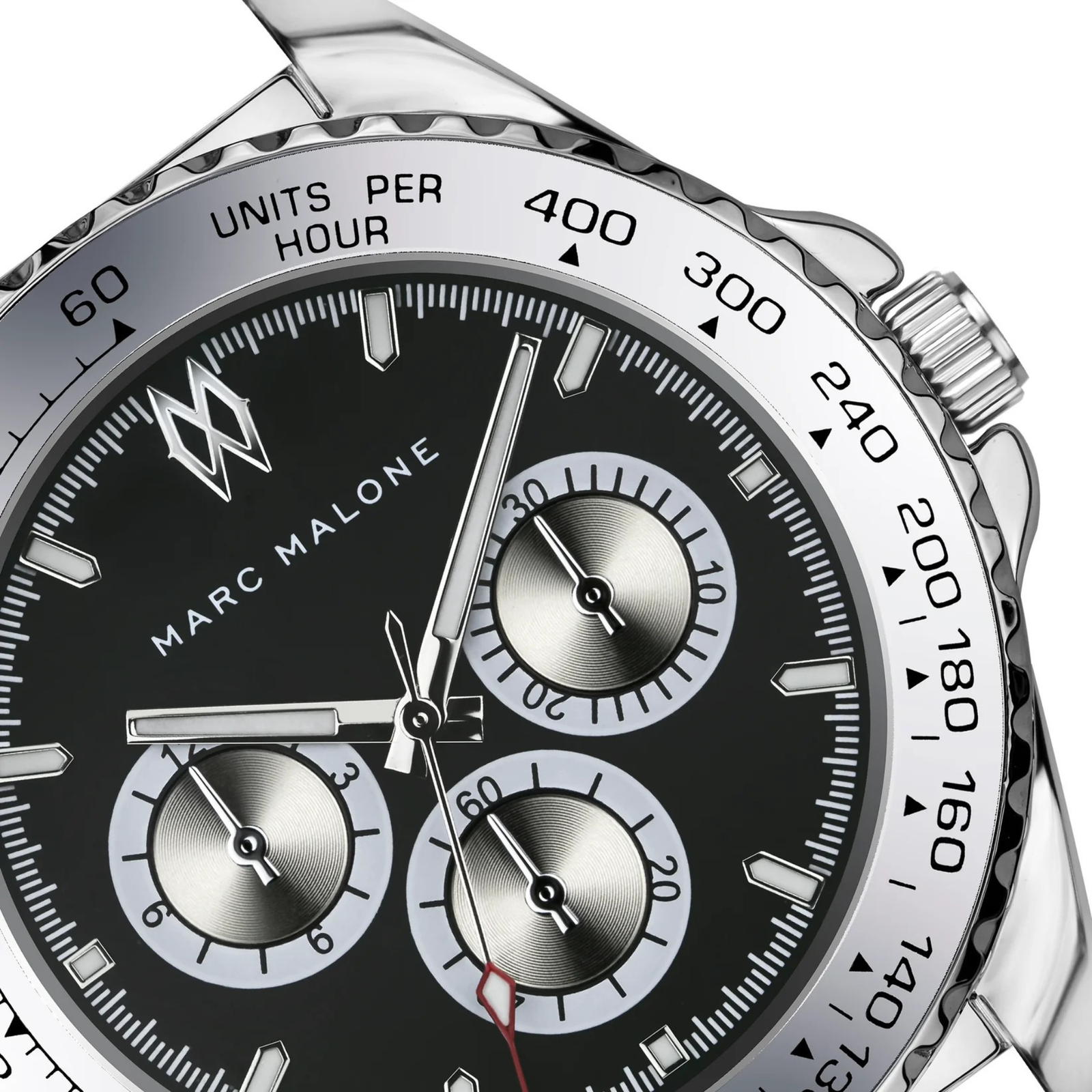 Marc Malone Men's Silver Stainless Steel Chronograph Watch (CES-6020SQ) - Image 2