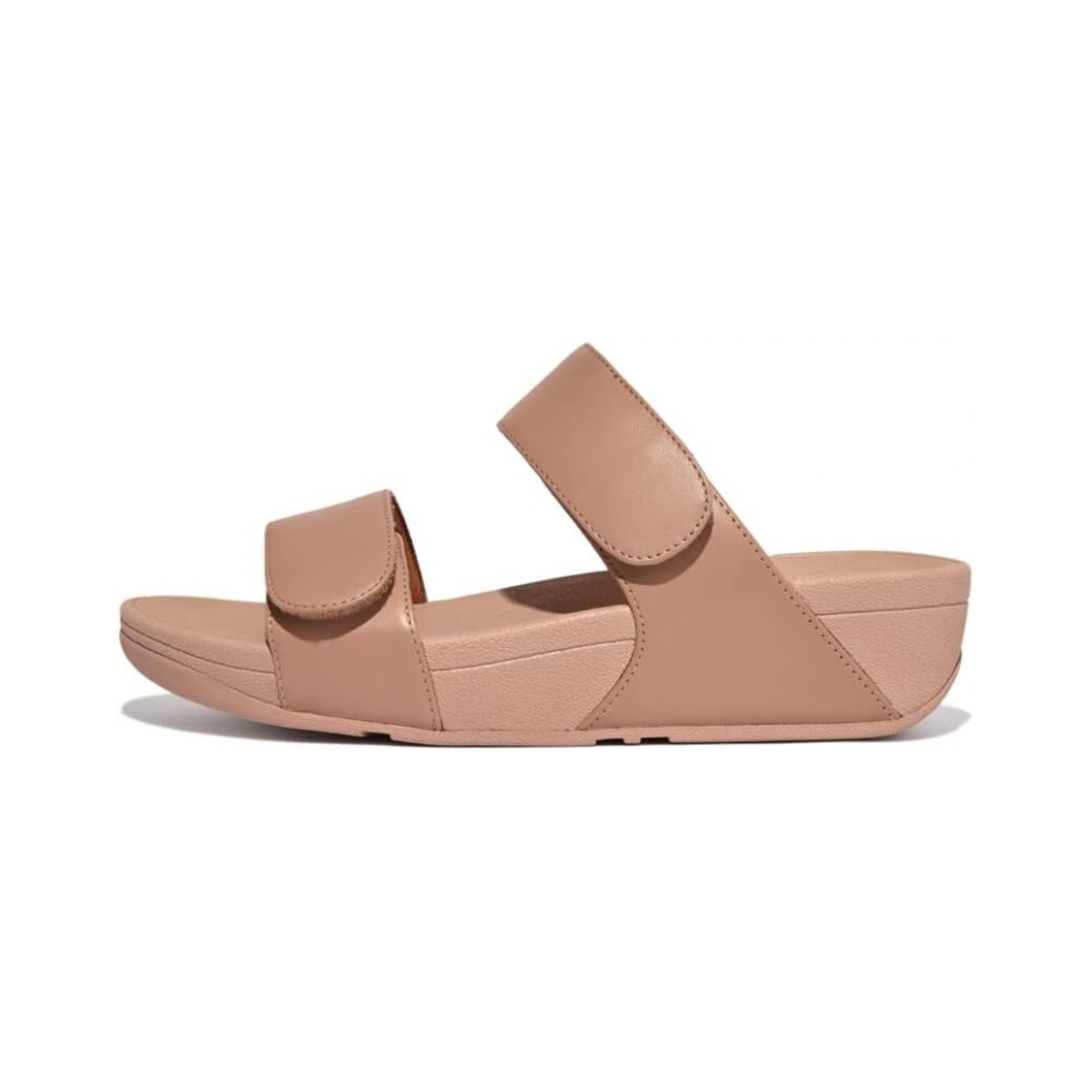 FitFlop Lulu Leather Wedge Slides - Beige - Image 4