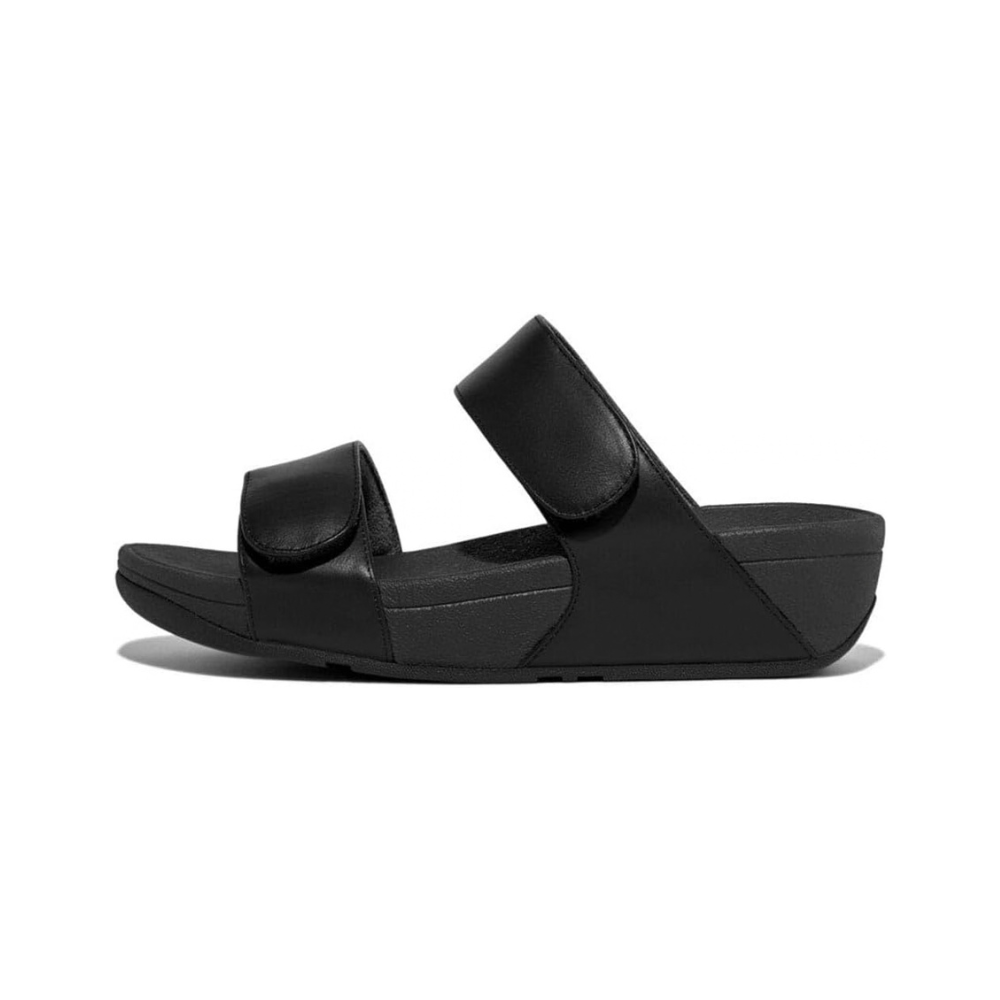FitFlop Lulu Leather Wedge Slides - Black - Image 2
