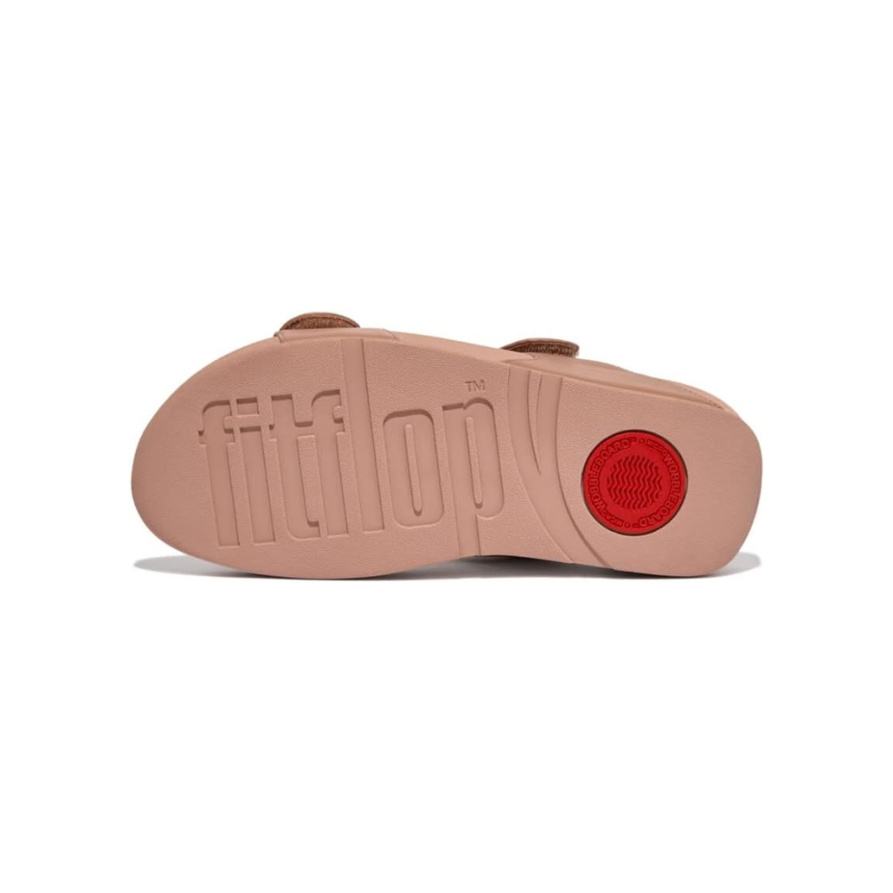 FitFlop Lulu Leather Wedge Slides - Beige