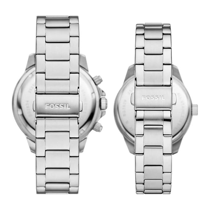 Fossil His and Hers Bannon Multifunction Blue Dial Stainless Steel Watch Box Set - Image 4