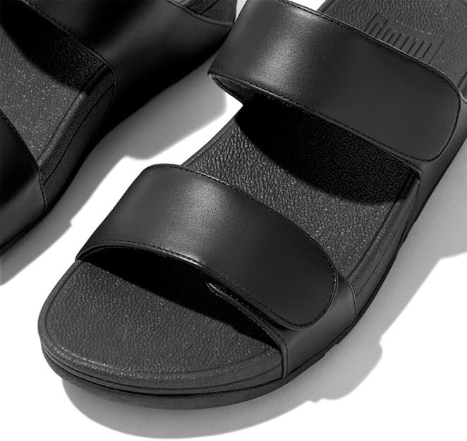 FitFlop Lulu Leather Wedge Slides - Black - Image 4