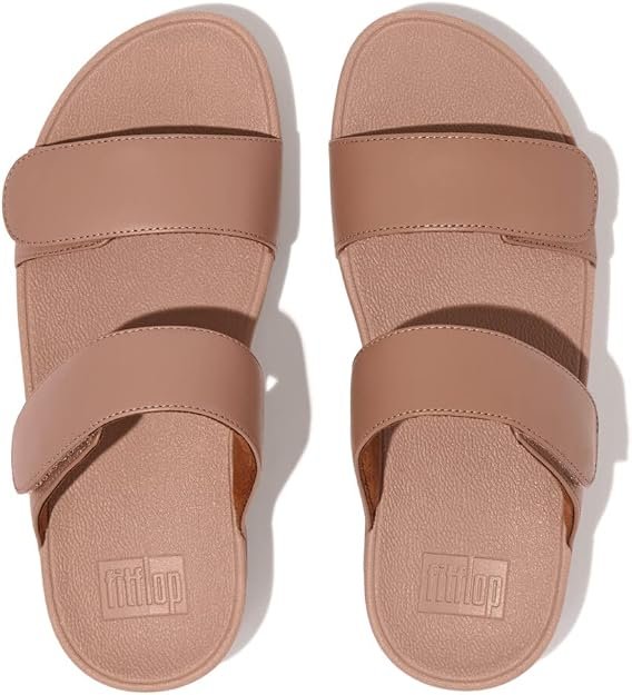 FitFlop Lulu Leather Wedge Slides - Beige - Image 2