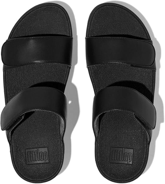 FitFlop Lulu Leather Wedge Slides - Black - Image 3