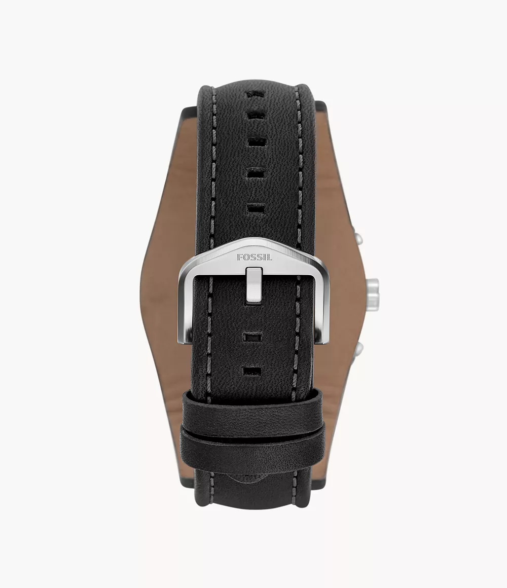 Fossil Coachman 45 mm Chronograph Black Leather Watch
