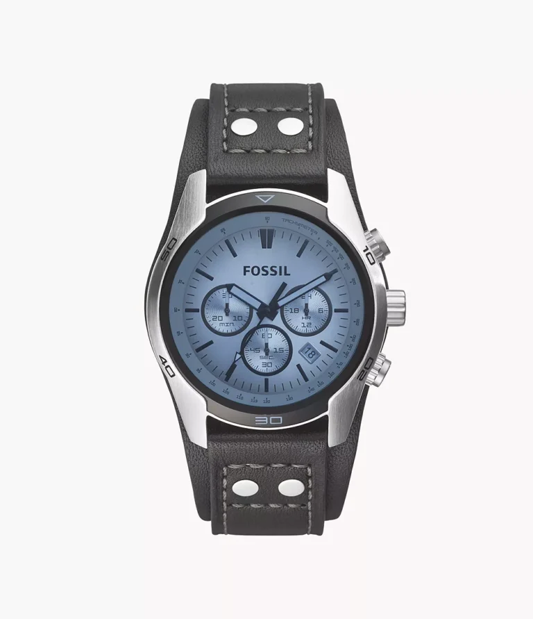 Fossil Coachman 45 mm Chronograph Black Leather Watch