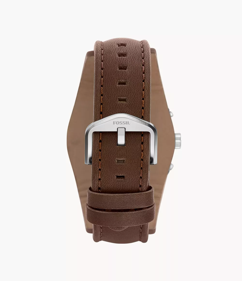 Fossil Coachman 45 mm Chronograph Brown Leather Watch - Image 3