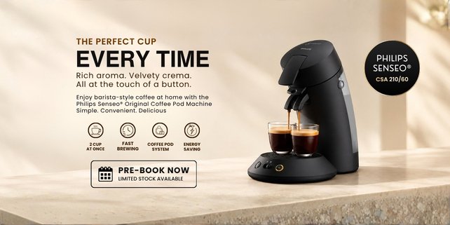 Philips SENSEO Original Plus CSA210/60 Coffee Pod Machine – Premium Black