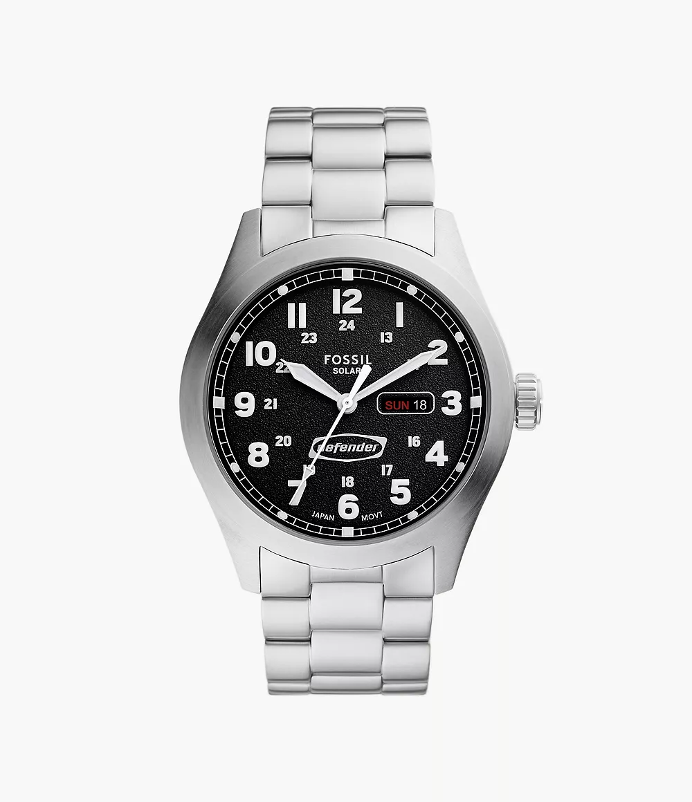 Fossil Defender 46 mm Solar-Powered Stainless Steel Men's Watch
