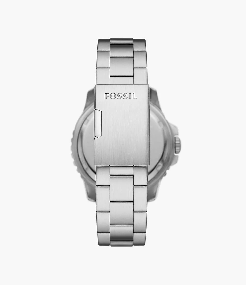 Fossil Blue GMT 46 mm Stainless Steel Multi-Timezone Watch