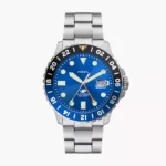 Fossil Blue GMT 46 mm Stainless Steel Multi-Timezone Watch