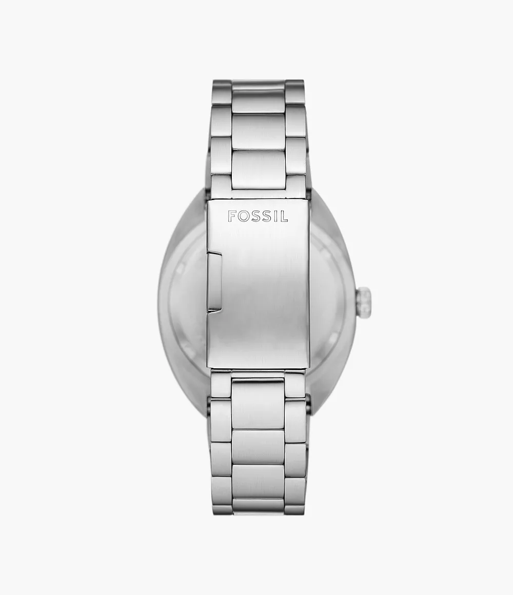 Fossil Breaker 42 mm Three-Hand Date Silver Stainless Steel Men's Watch - Image 3