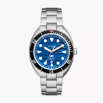 Fossil Breaker 42 mm Three-Hand Date Navy Blue Stainless Steel Dive Watch