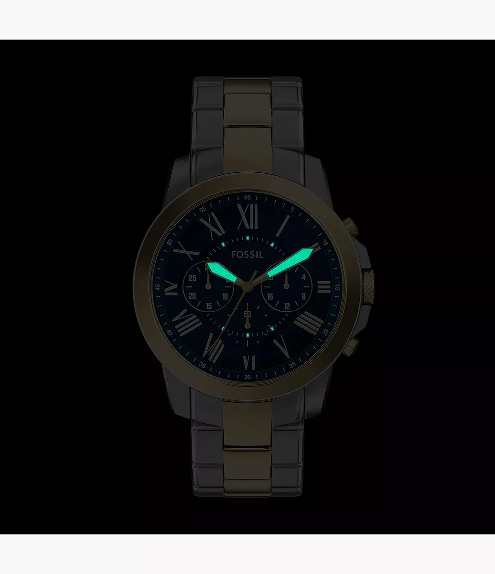 Fossil Grant 44 mm Chronograph Two-Tone Stainless Steel Watch - Image 4