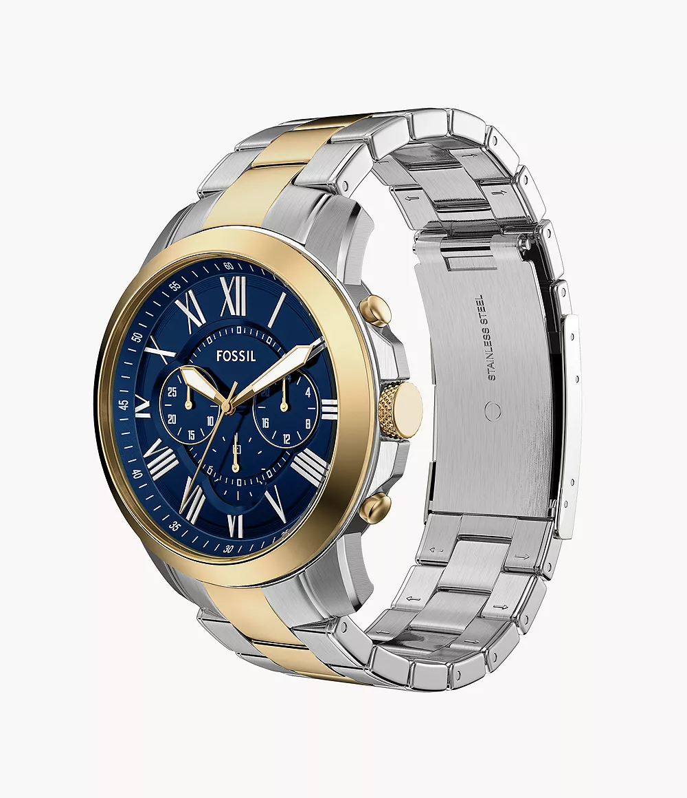 Fossil Grant 44 mm Chronograph Two-Tone Stainless Steel Watch - Image 3