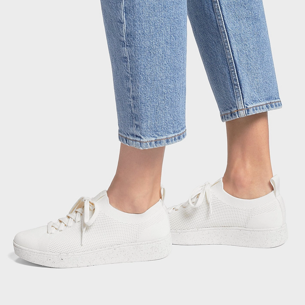 FitFlop Rally E01 Multi Knit Sneakers - White - Image 4