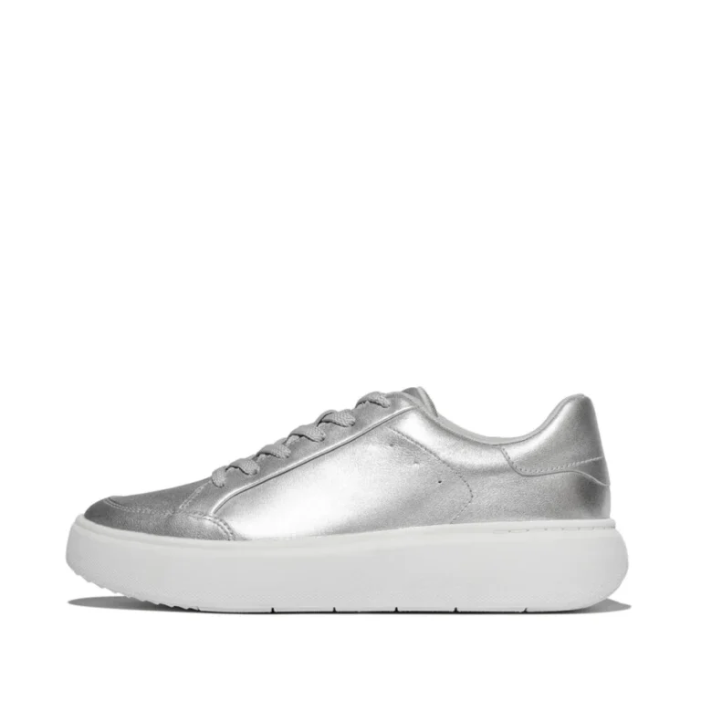FitFlop Rally Leather Sneakers - Silver