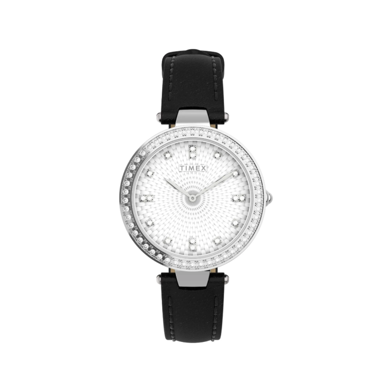 TIMEX Trend Quartz Analog Watch for Women with Black Leather Strap & Round Case – Womens Premium Watch