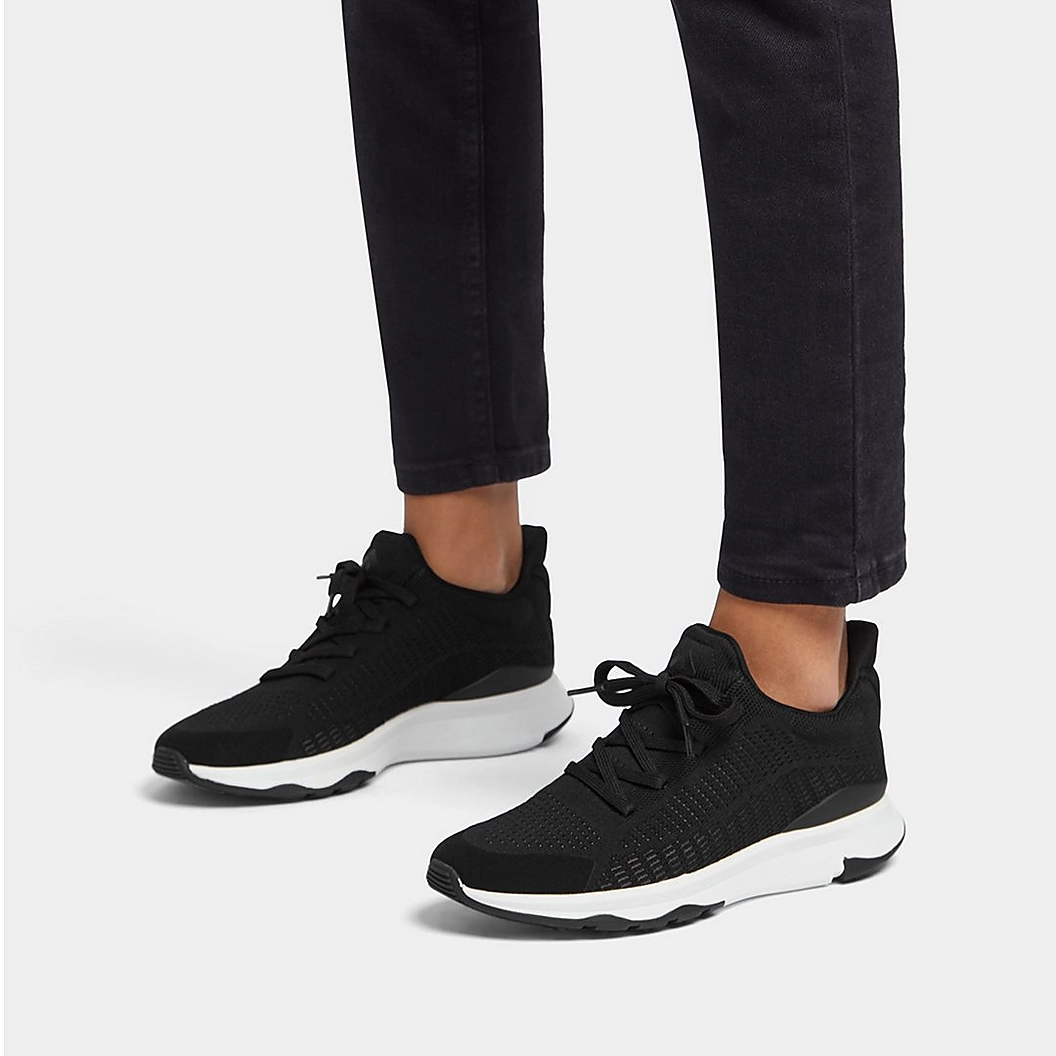 FitFlop Vitamin FFX Stretch Knit Sneakers - Black