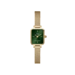 Daniel Wellington Quadro Mini Watch (Emerald Green Dial / Gold Mesh)