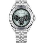 Marc Malone Men's Silver Dial Black Leather Watch (CFB-6020SQ)