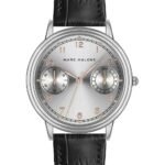 Marc Malone Men's Silver Dial Black Leather Watch (CFS-BC001Q20S)