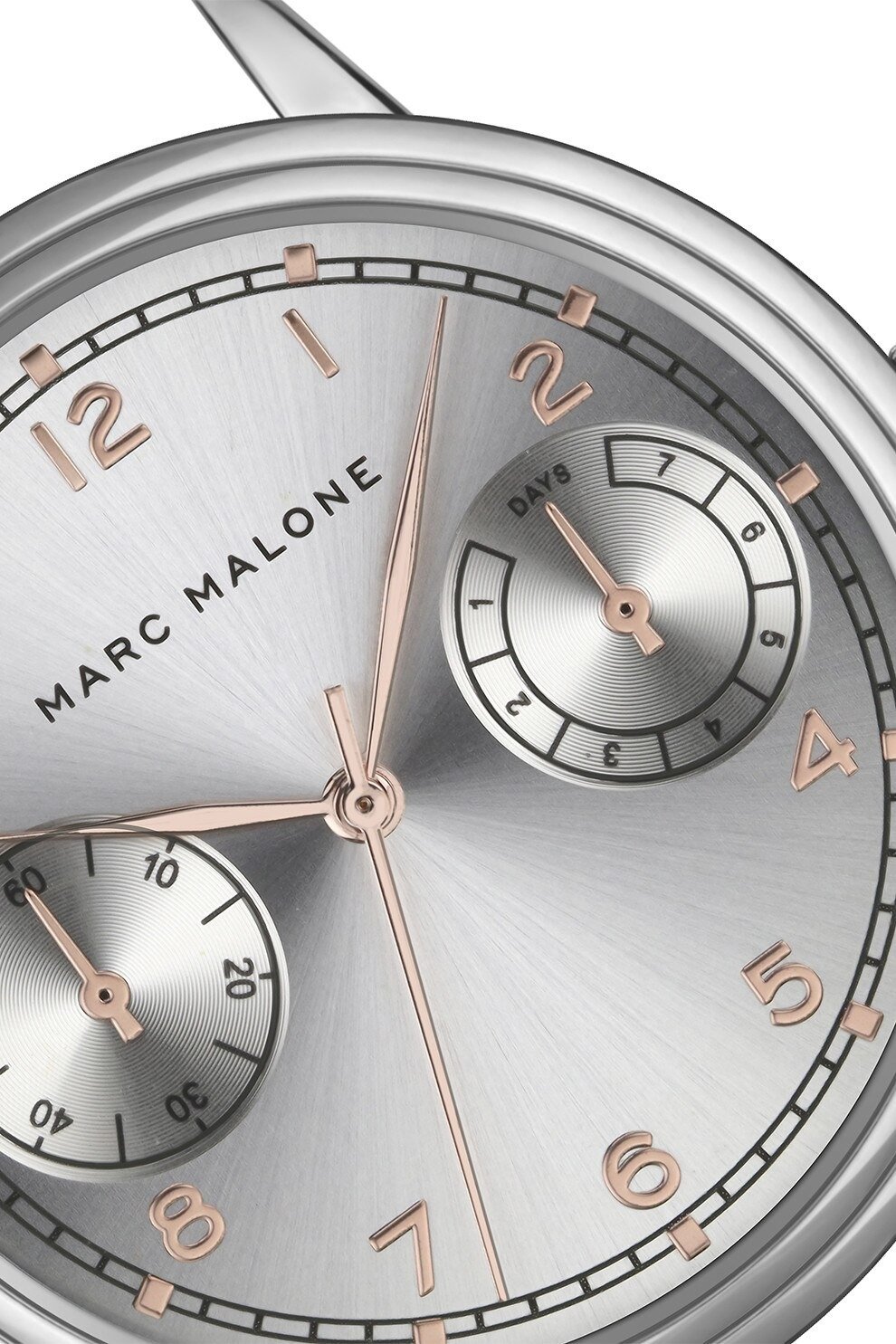 Marc Malone Men's Silver Dial Black Leather Watch (CFS-BC001Q20S) - Image 2