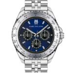 Marc Malone Men's Silver Stainless Steel Chronograph Watch (CET-6020SQ)
