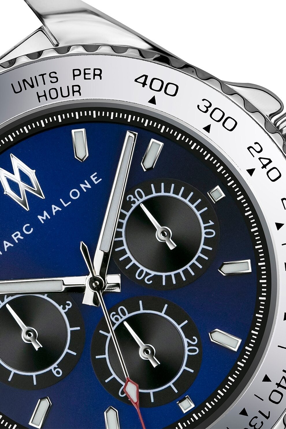 Marc Malone Men's Silver Stainless Steel Chronograph Watch (CET-6020SQ) - Image 2