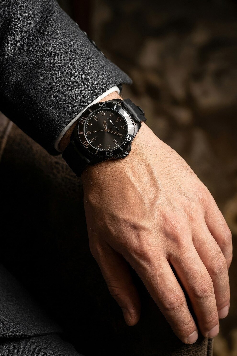 Marc Malone Men's Black Silicone Strap Watch (CHD-SC06Q20S) - Image 2