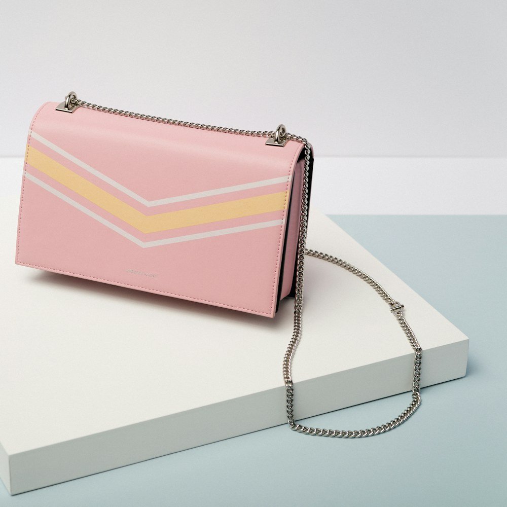 Pink leather purse