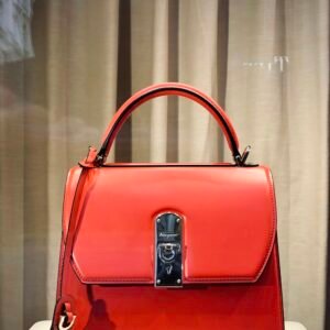 Red top handle bag