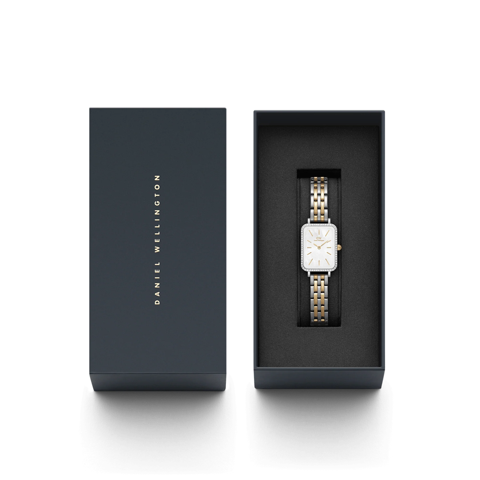 Daniel Wellington Quadro Two-Tone Watch (White Dial / Silver & Gold) - Image 4