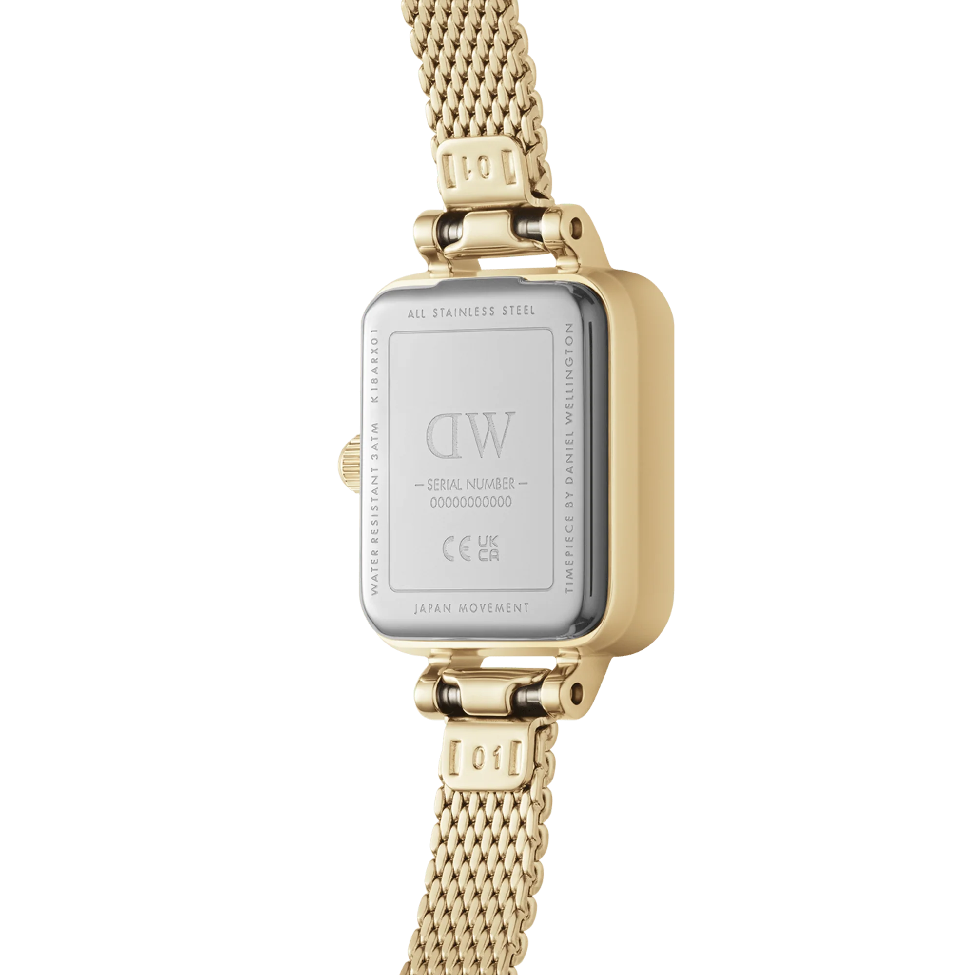 Daniel Wellington Quadro Mini Watch (Emerald Green Dial / Gold Mesh) - Image 4