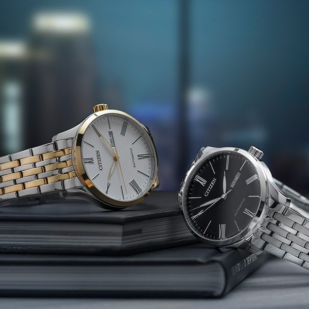 Citizen Mechanical Day & Date Black Dial Watch | NH8350-59E